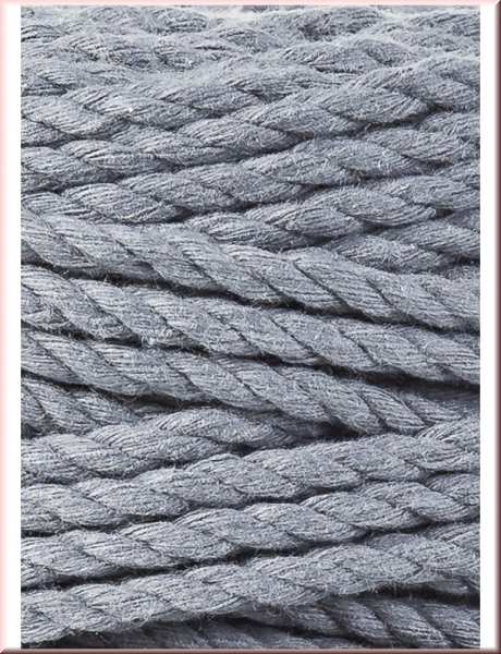 Bobbiny Macramegarn Durchmesser 5 mm 100 Meter 3 fach gedreht Steel