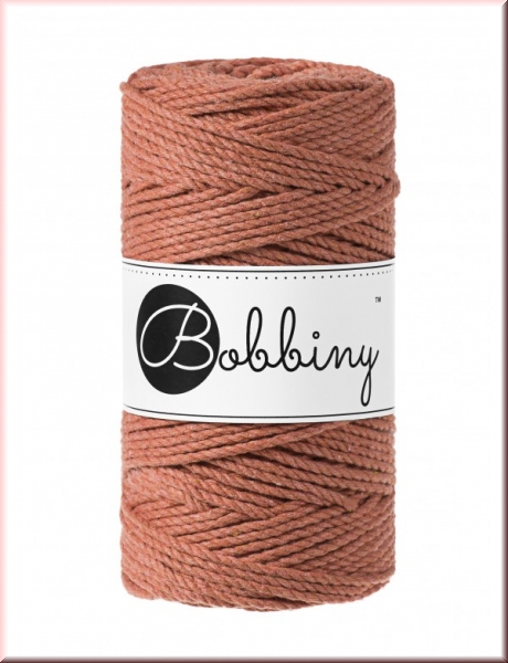 Bobbiny Macramegarn Durchmesser 3 mm 100 Meter 3fach gedreht Terracotta