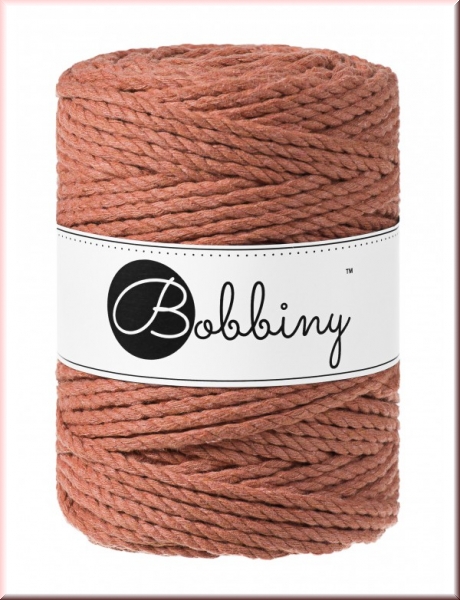 Bobbiny Macramegarn Durchmesser 5 mm 100 Meter 3 fach gedreht Terracotta