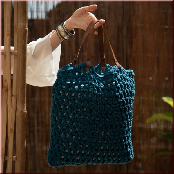 Hoooked DIY Häkelset Tasche Tiago Petrol