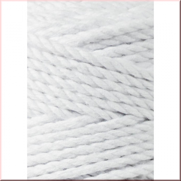 Bobbiny Macramegarn Durchmesser 3 mm 100 Meter 3fach gedreht Weiss
