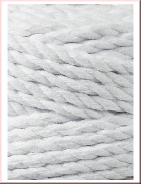 Bobbiny Macramegarn Durchmesser 5 mm 100 Meter 3 fach gedreht Weiss